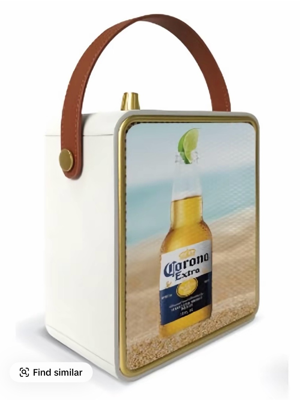 Corona Retro Wireless Speaker in White and Blue with Gold Accent